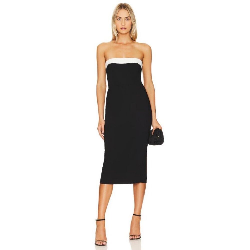 Amanda Uprichard x Revolve Kerry Midi Dress Black Size Large